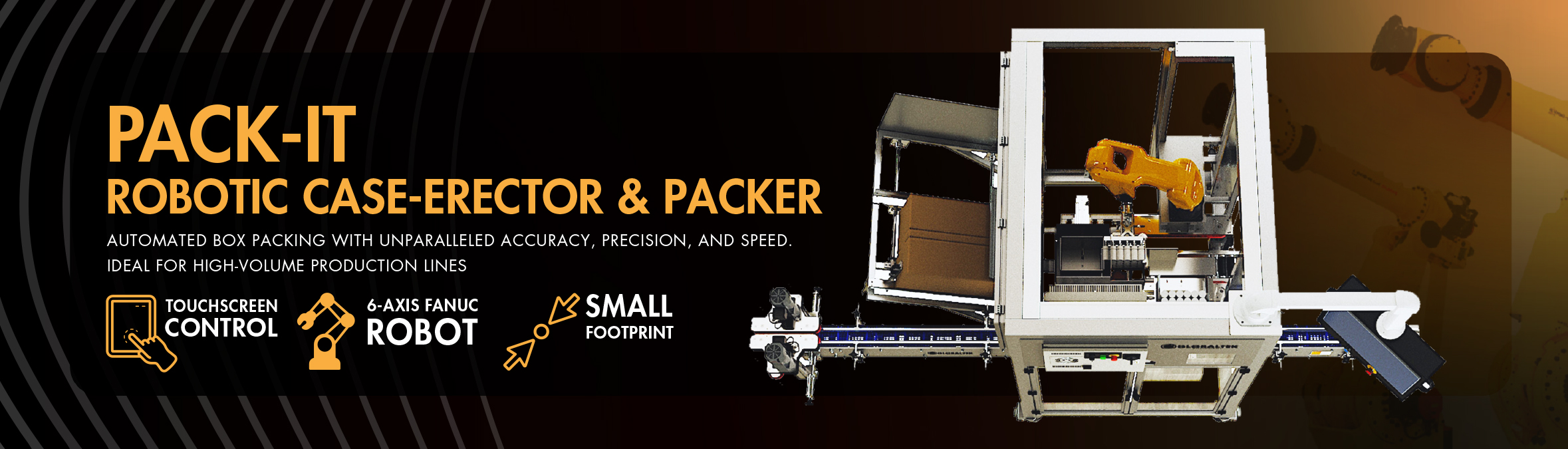 GLOBALTEK® Pack-It Robotic Case-Erector and Packer