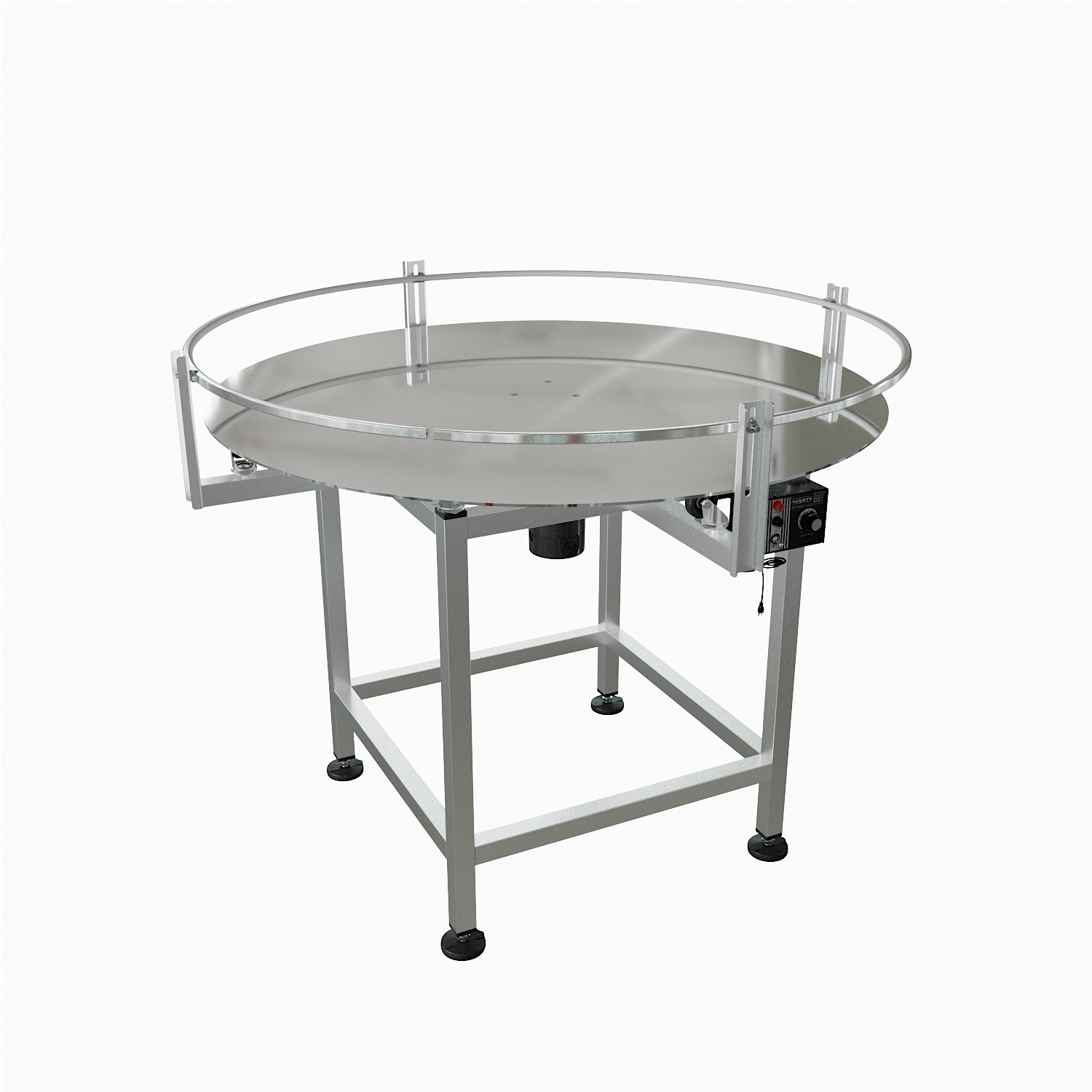 Furex 36" Dia Stainless Steel Rotary Table with In Feed Table and Unscrambler 