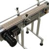 GlobalTek® S/S Conveyor with 12" Wide Table Top Acetal Plastic Belt, End Plates, EZ-Bracket Assembly, Dual Post Welded Legs and Variable Speed Control. ⚡