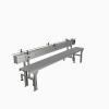 Globaltek Stainless Steel Raised Bed Sanitary Conveyor with Plastic Belt 4.5 Inches Wide