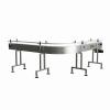 Globaltek Stainless Steel 4' x 4.5" Inline Conveyor with Plastic Table Top Belt & Welded Legs. Model (CON-0445PWN)