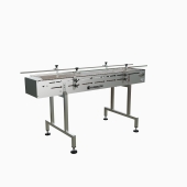 Globaltek Stainless Steel Inline Conveyor with Plastic Acetal Belt 12 Inches Wide
