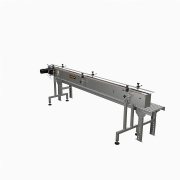 Globaltek Stainless Steel Raised Bed Sanitary Conveyor with Plastic Belt 4.5 Inches Wide