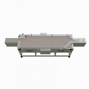 Globaltek Stainless Steel Raised Bed Sanitary Conveyor with Plastic Belt 4.5 Inches Wide